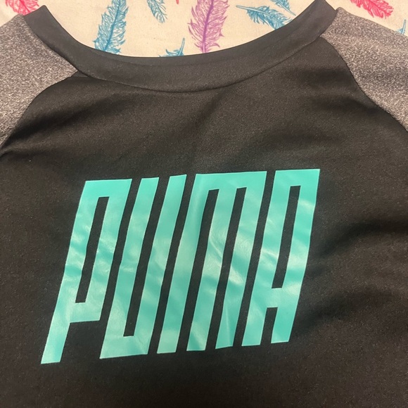 PUMA Black and Gray Long Sleeve Shirt - Picture 2 of 4